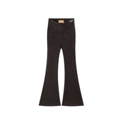 Cross Front High-Waist Flared Jeans