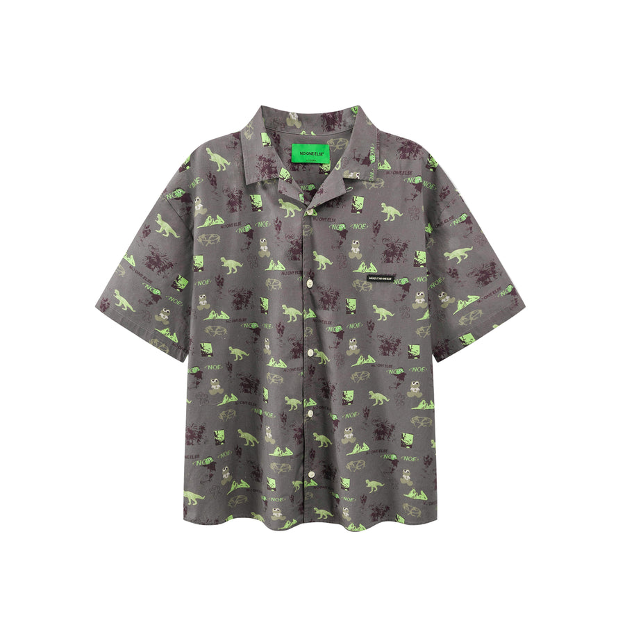 CHUU Dinosaur Print Short Sleeve Shirt