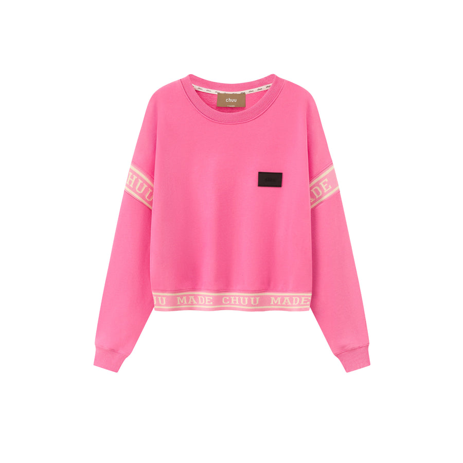 CHUU Solid Color Round Neck Sweatshirt