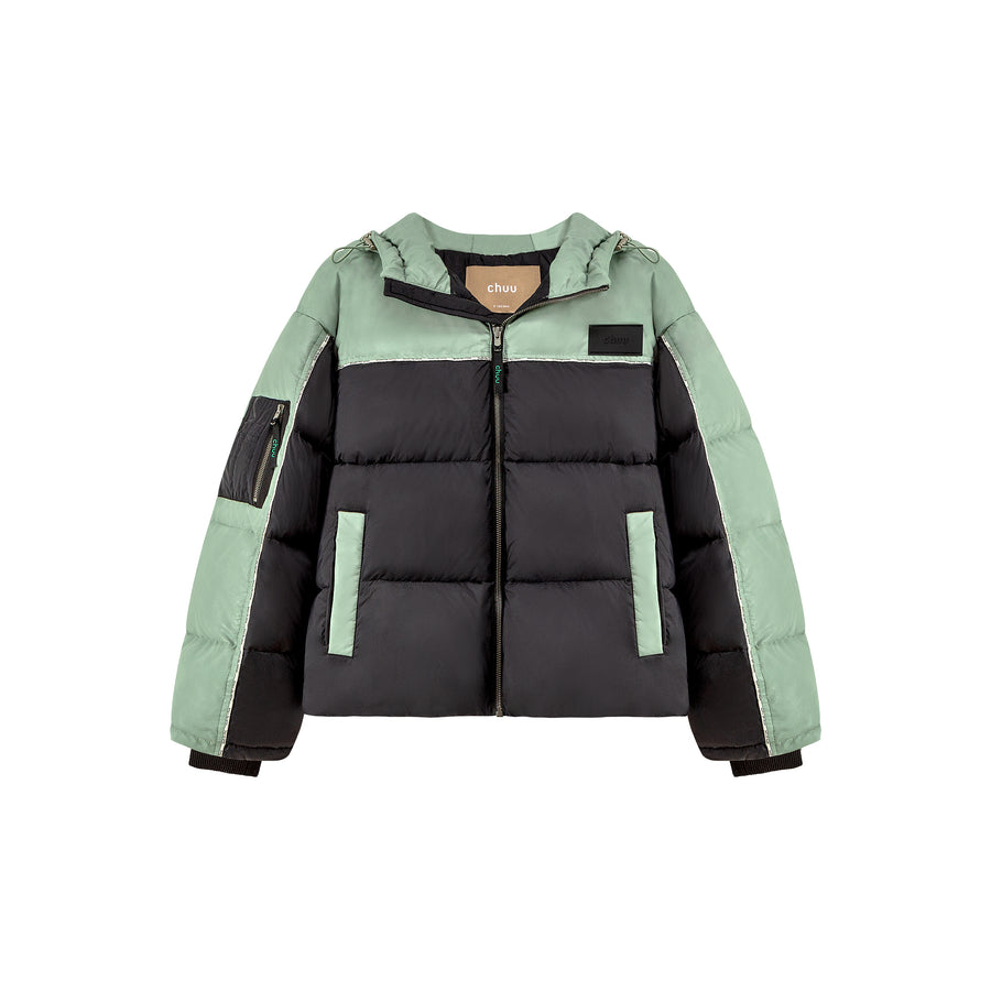 CHUU Two Tone Duck Down Puffer Coat