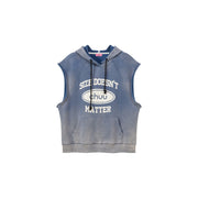 Size Doesnt Matter Cotton Sleeveless Hoodie