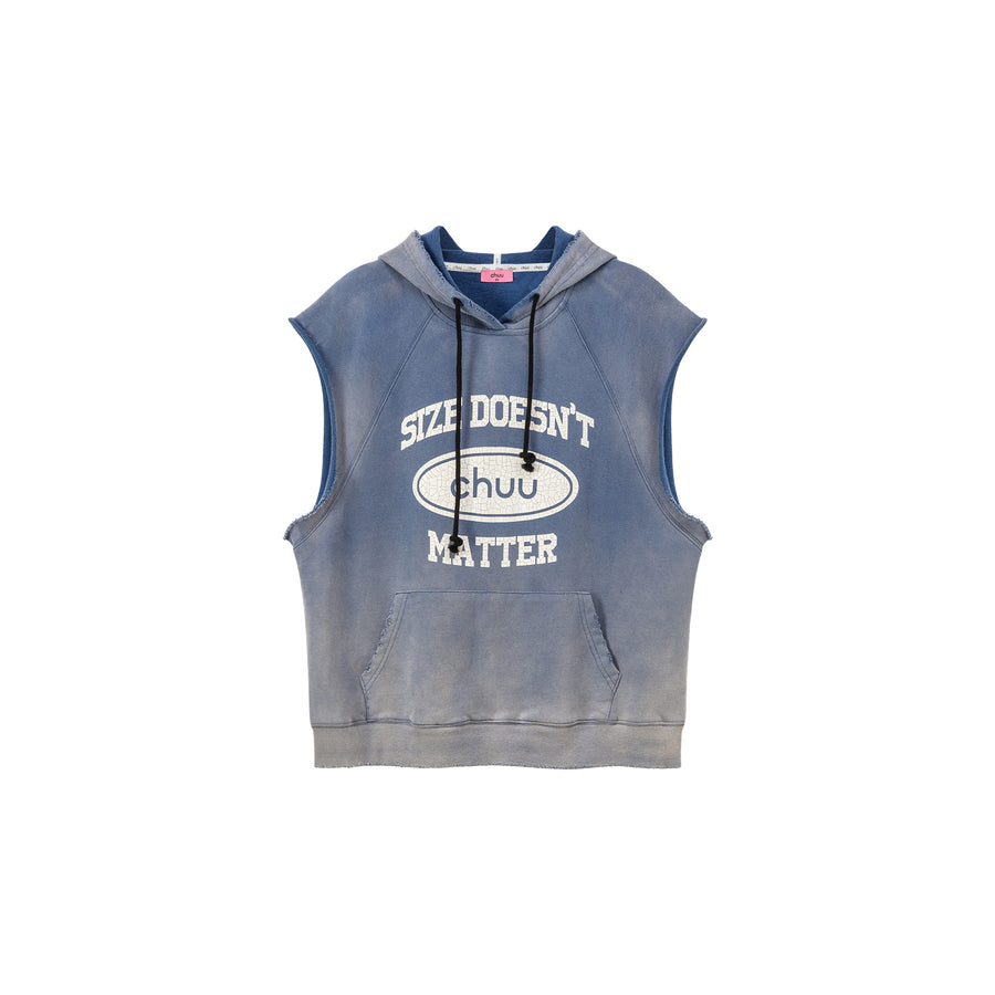 CHUU Size Doesnt Matter Cotton Sleeveless Hoodie