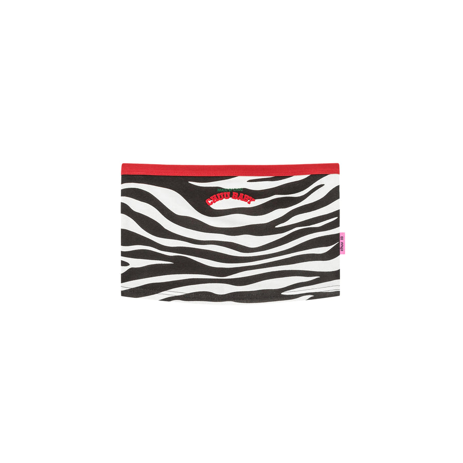 CHUU Zebra Zip Tube Top