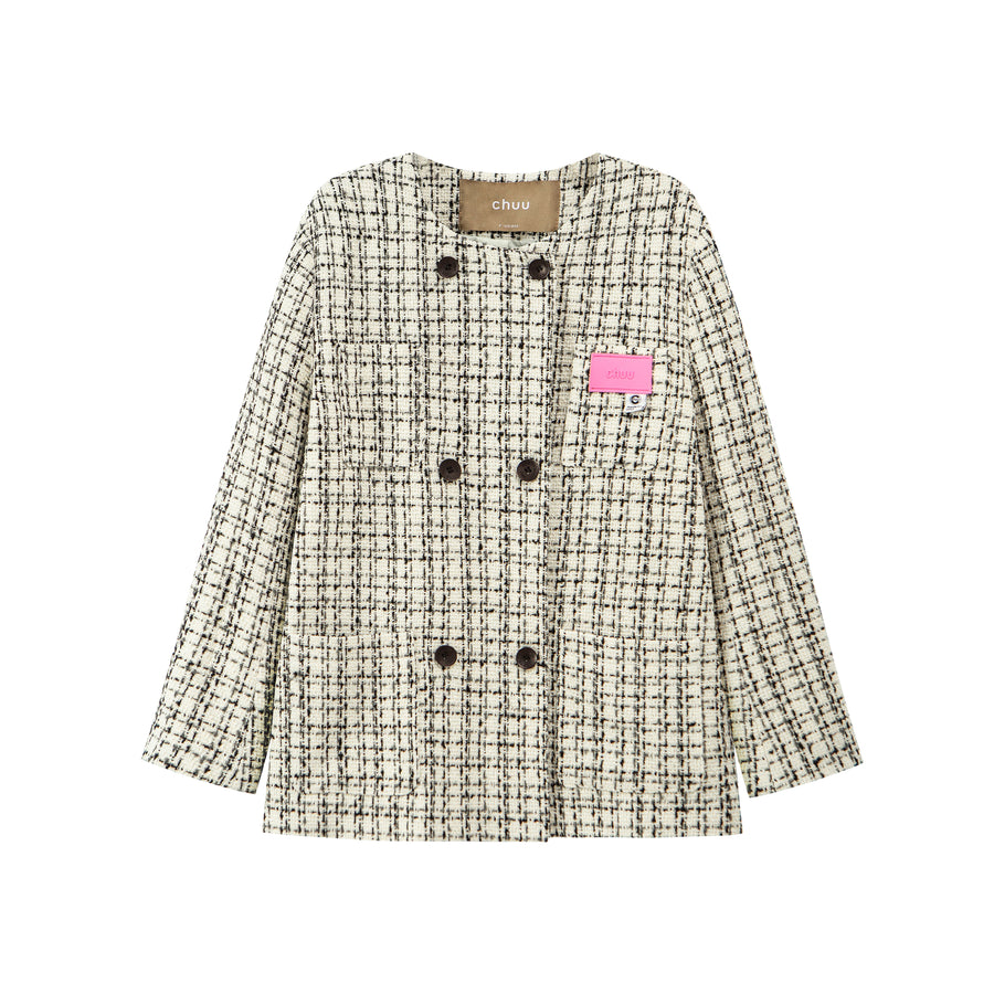 CHUU Princess Treatment Check Double Tweed Jacket