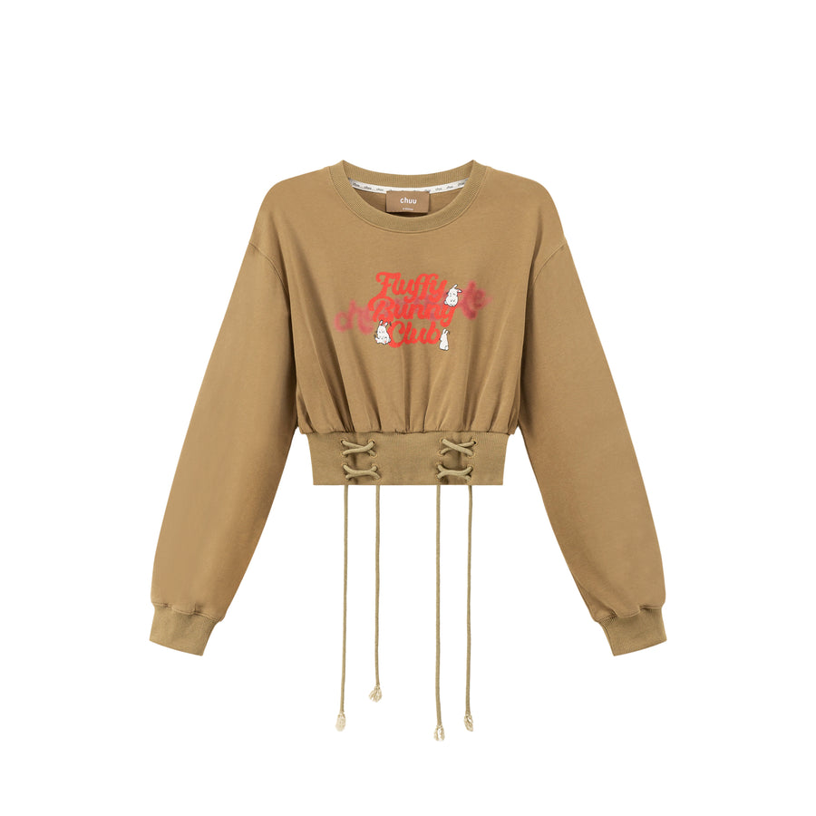 CHUU Red Bunny Cropped Sweater