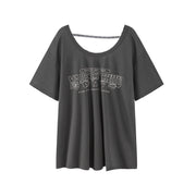 Open Back Loosefit Short-Sleeved T-Shirt