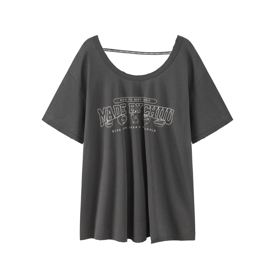 CHUU Open Back Loosefit Short-Sleeved T-Shirt