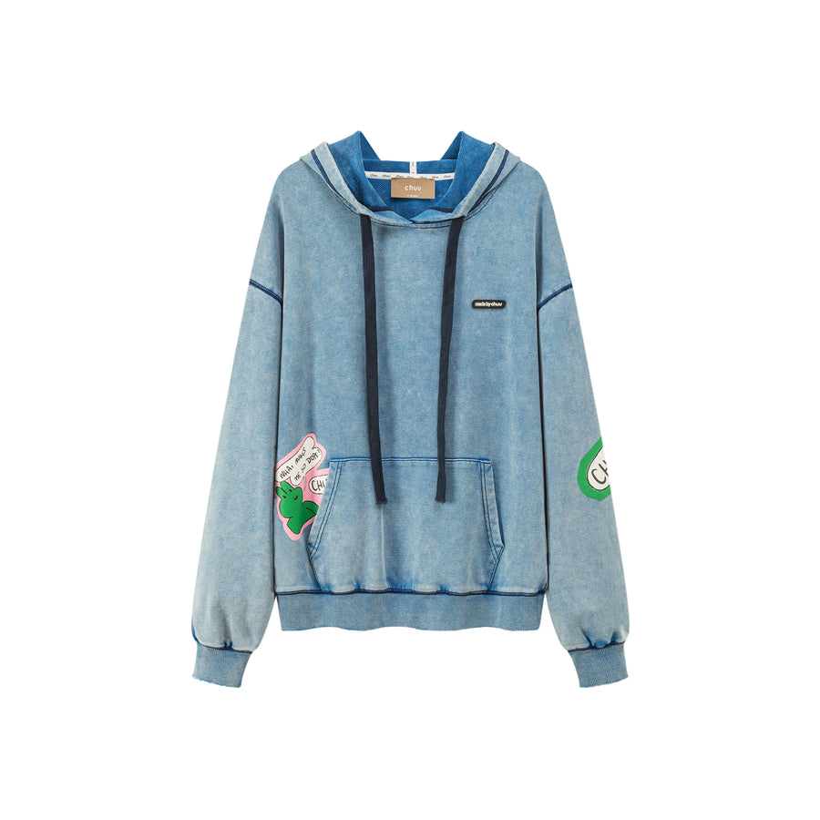 CHUU Cute Cartoon Overfit Hoodie