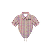 Eyelet Back Cut Out Check Shirt