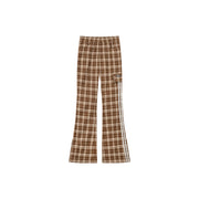 Infinite Check Slit Bootcut Pants