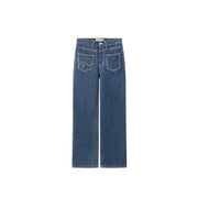 Back-Pockets Front Straight Jeans