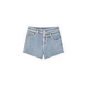 Washed Half Denim Shorts