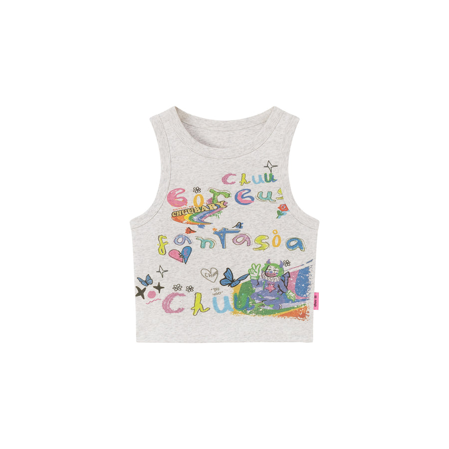 CHUU Circus Printed Sleeveless Crop Top