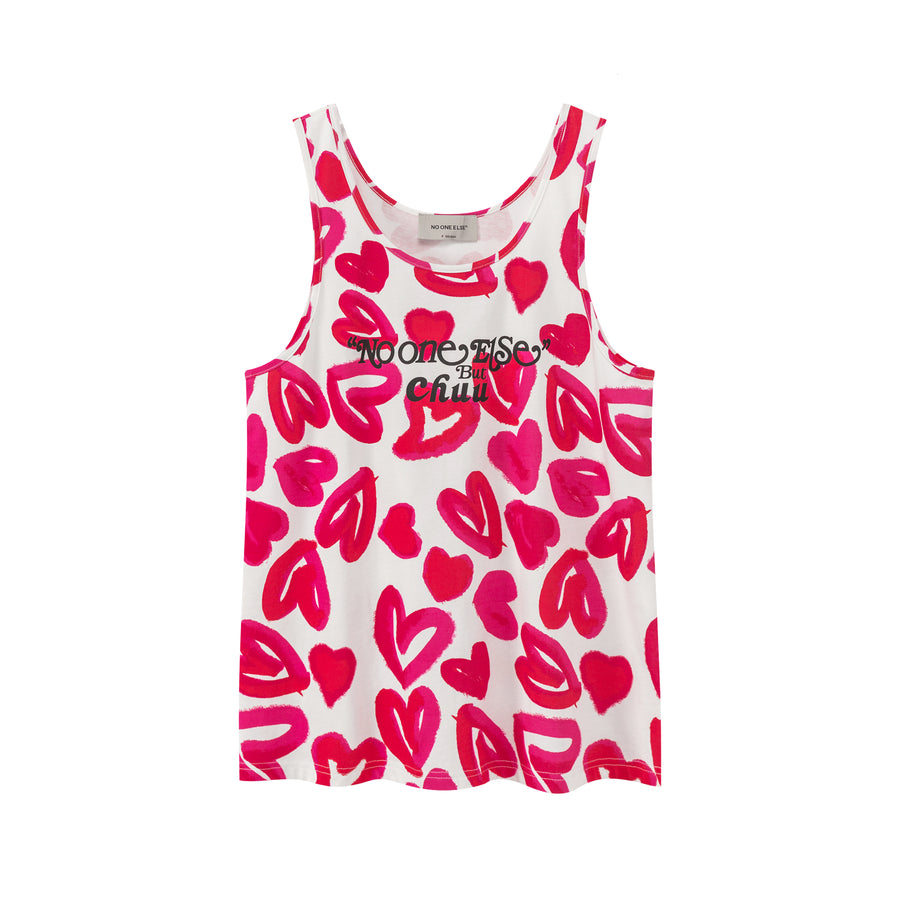 CHUU Painted Hearts Sleeveless Top