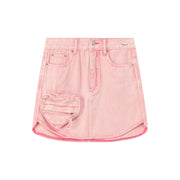 Heart Pocket Denim Skirt