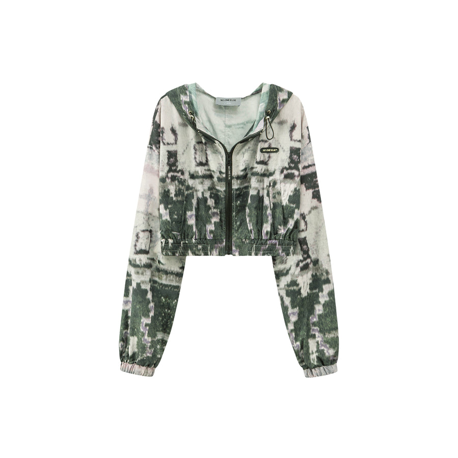 CHUU Pixel Resolution Crop Jacket