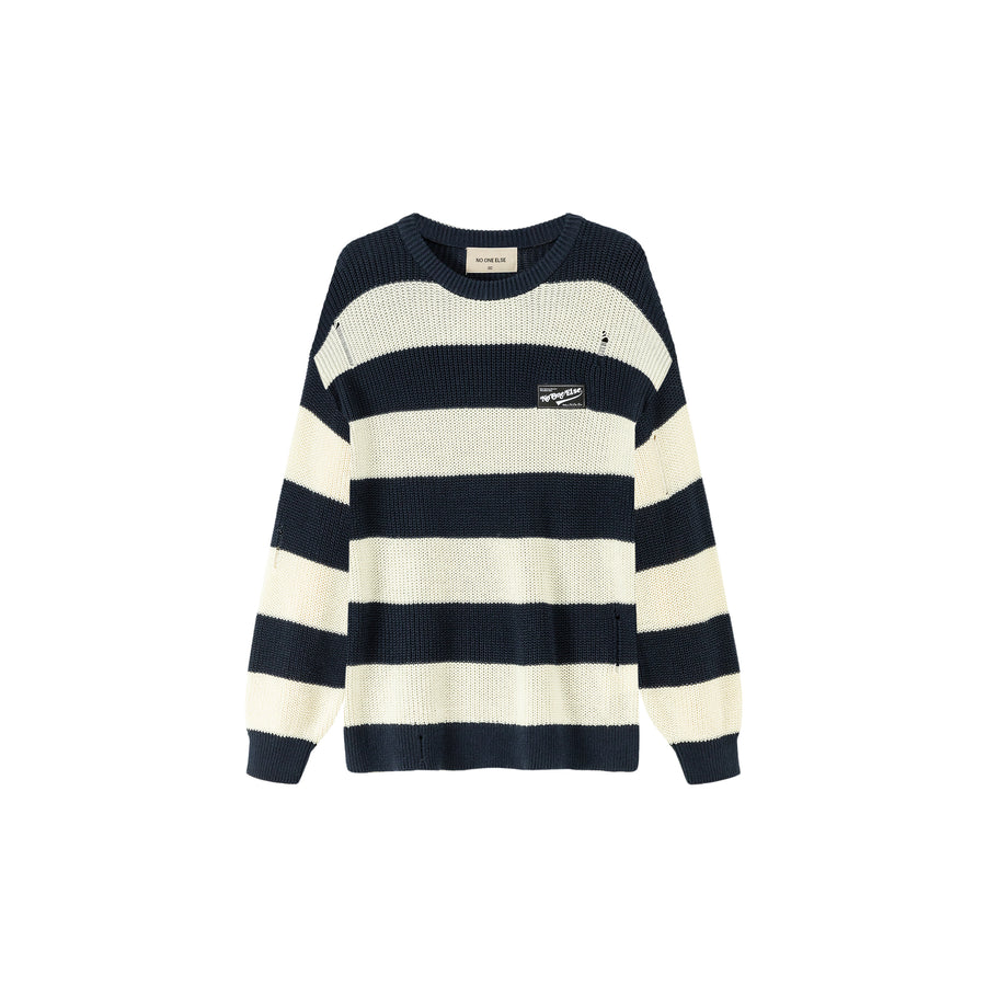 CHUU Stripe Loose Fit Knit Sweater