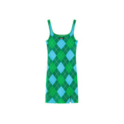 Argyle Knitwear Sleeveless Mini Dress