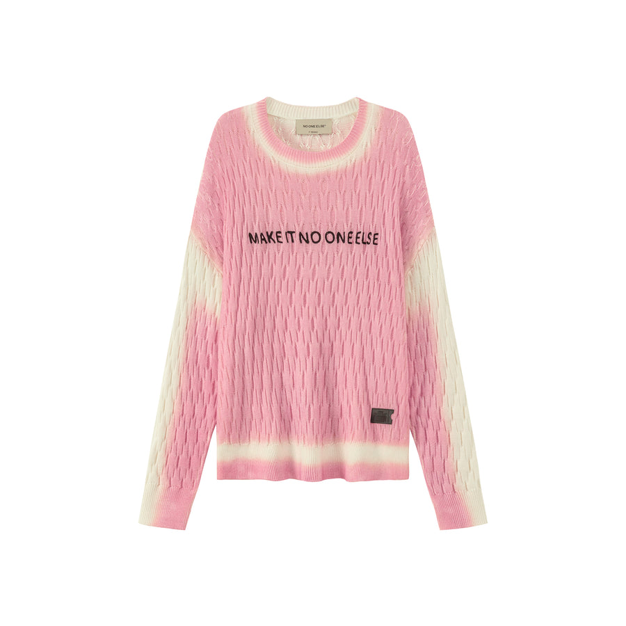 CHUU Make It Noe Lettering Knit Sweater