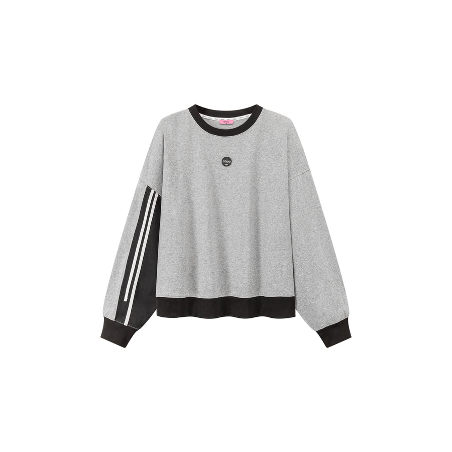 CHUU Color Matching Line Loose Fit Sweatshirt