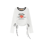 Hopeless Romantic Draw String Crop T-Shirt