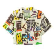 Alphabet Collage Crop Shirt