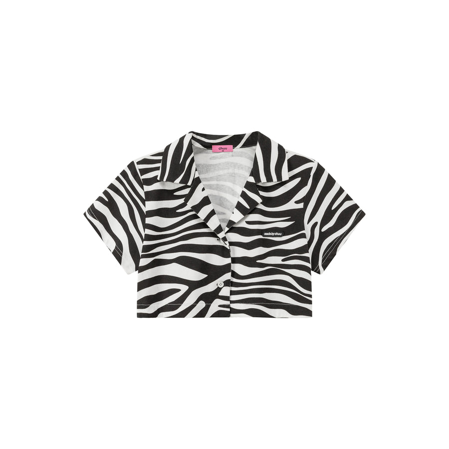 CHUU Zebra Cropped Shirt