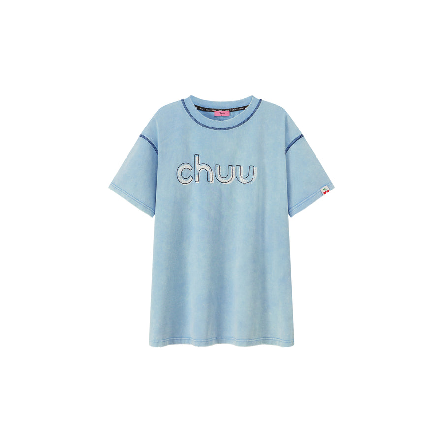 CHUU Chuu Embroidered Loose-Fit T-Shirt