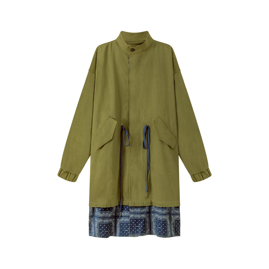 CHUU High Neck Loose Fit Trench Coat