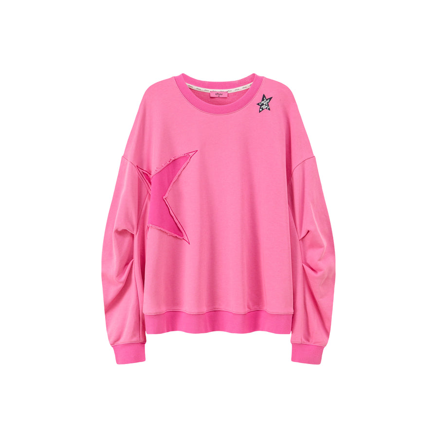 CHUU Just The Surface Star Loose Fit Sweatshirt