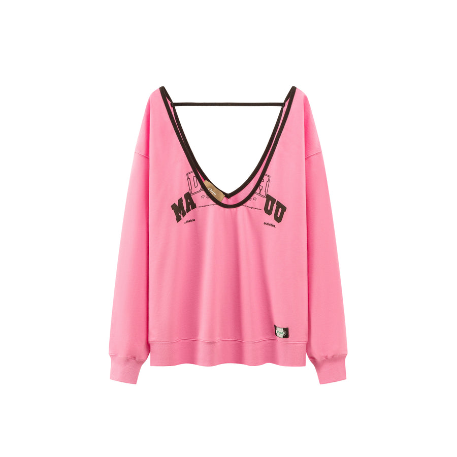 CHUU Debych Deep V-Neck Sweatshirt