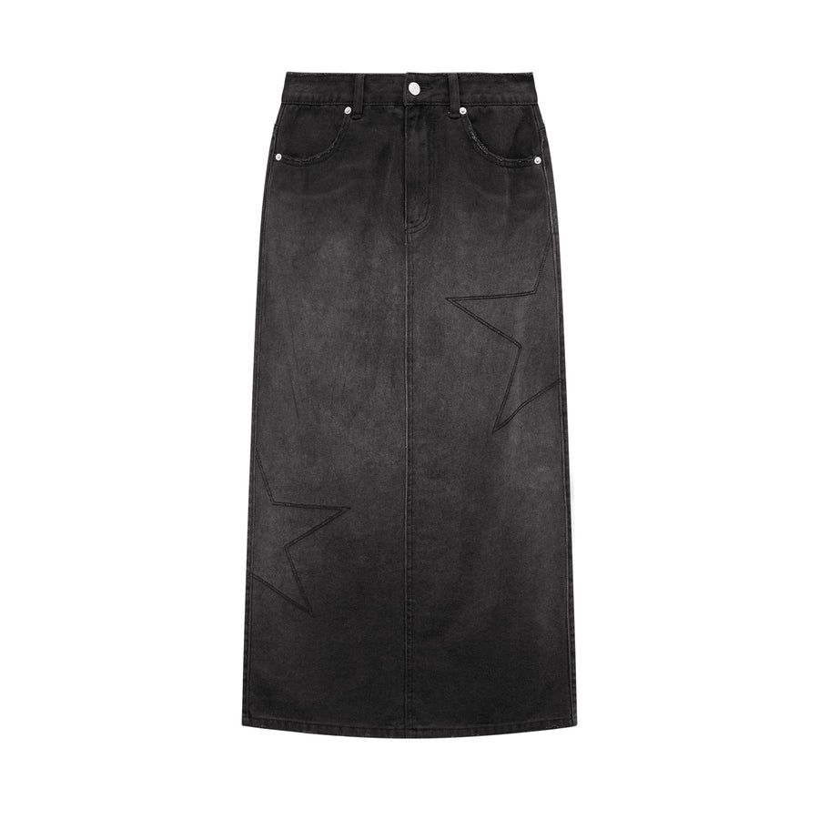 CHUU Star Split Long Skirt