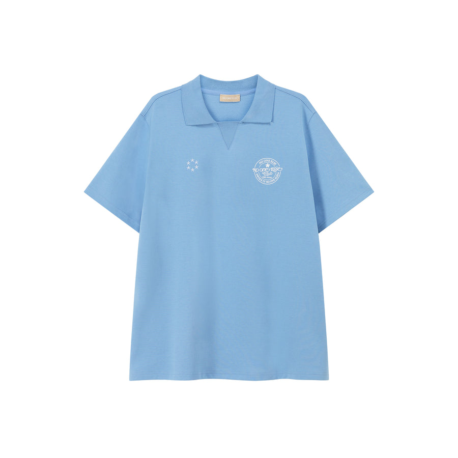 CHUU Star Circle Boxy Polo T-Shirt