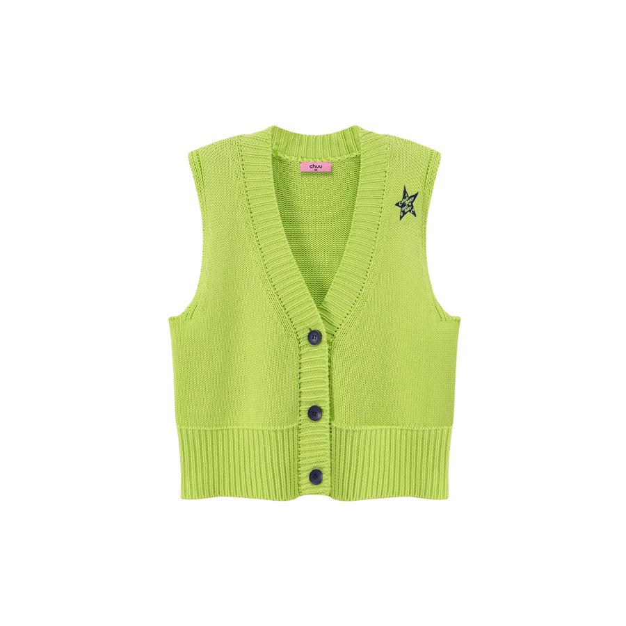 CHUU Revolves Around You Star Knit Vest