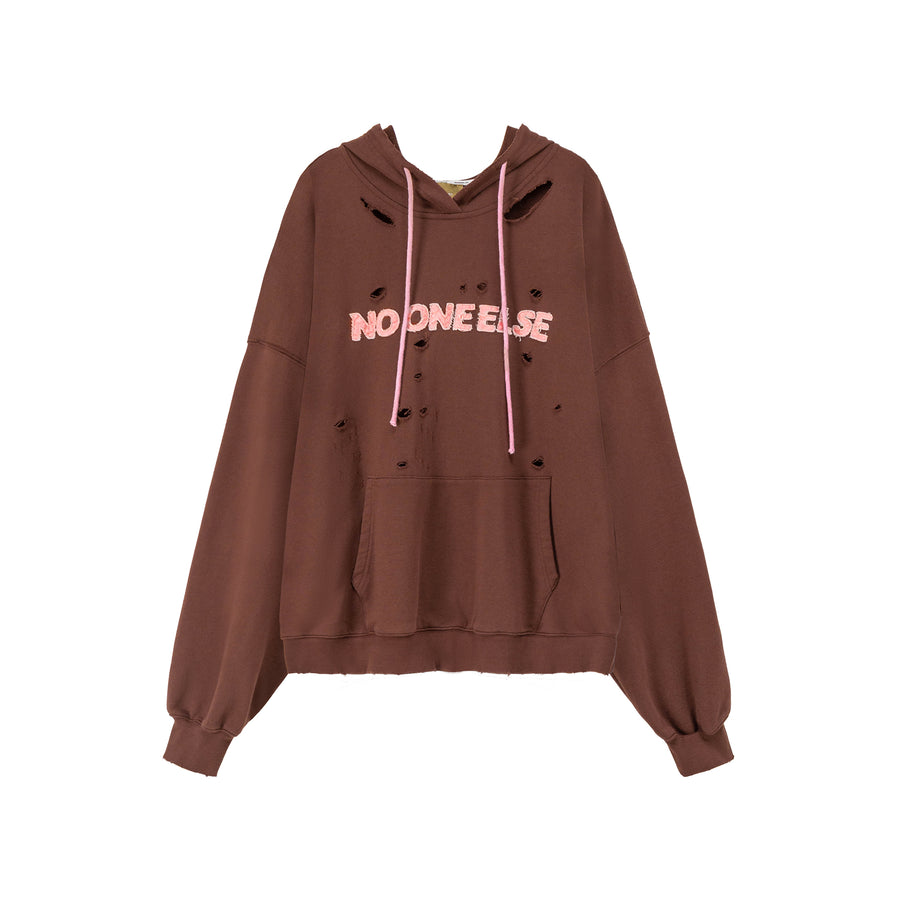 CHUU Punching Loose-Fit Hoodie