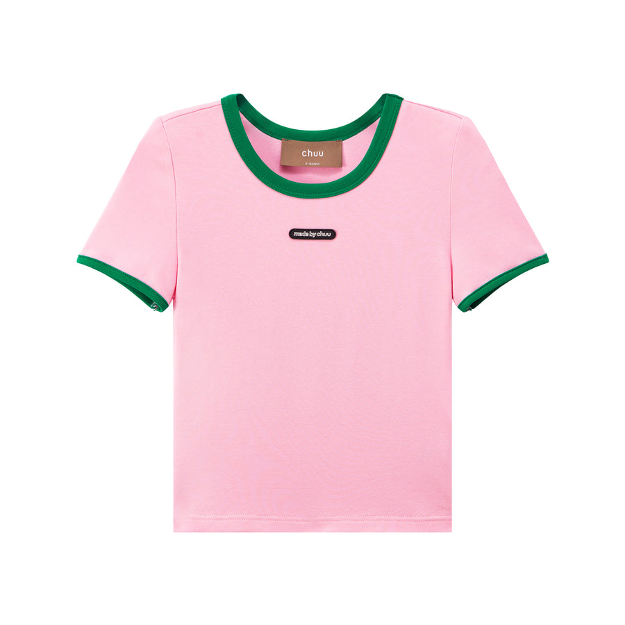 CHUU Color Matching Round Neck T-Shirt