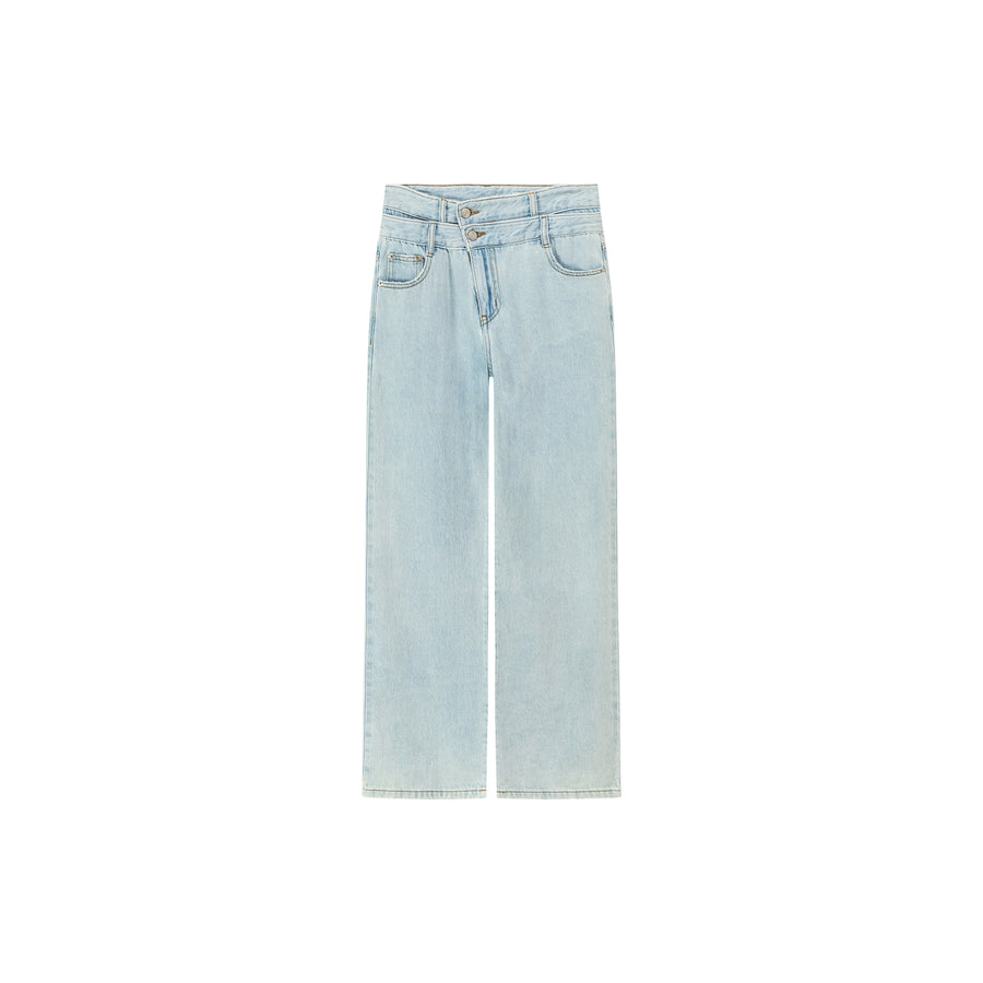 CHUU Two-Layer Illusion Wide Denim Jeans