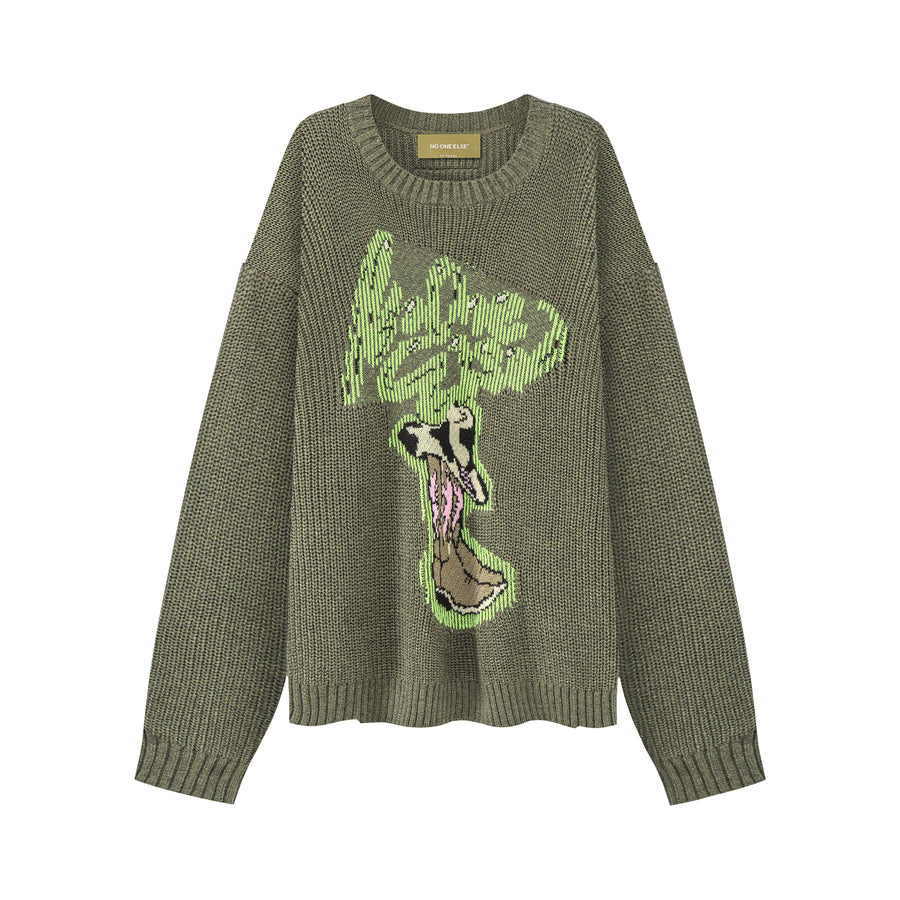 CHUU Noe Casual Cowboy Boot Knit Sweatshirt