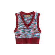 When I Am With You Embroidered V-Neck Sleeveless Knit Vest