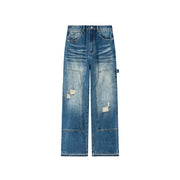 Wash Distressed Denim Jeans