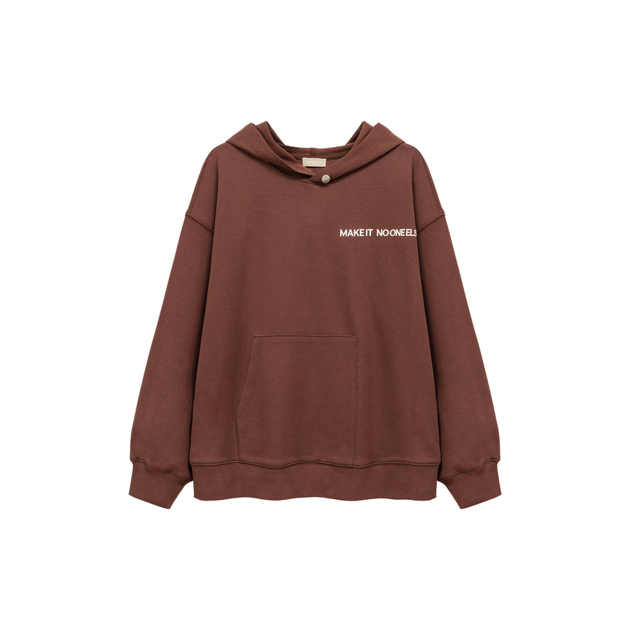 CHUU Colored Loose Fit Button Hoodie