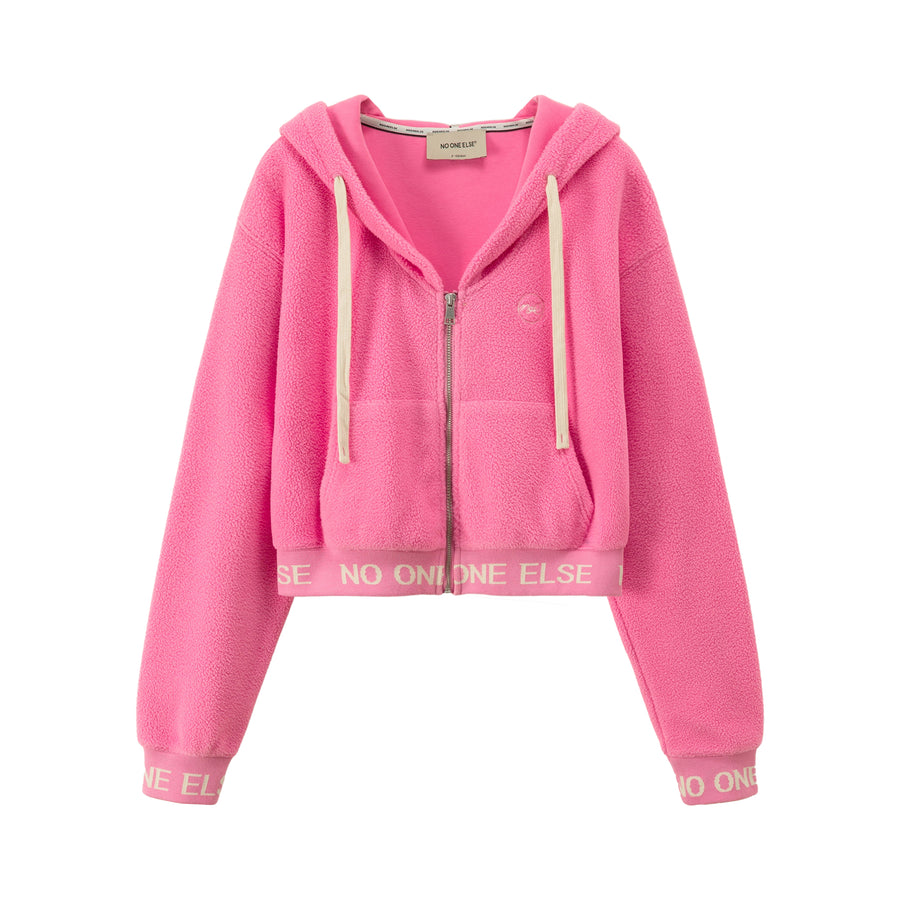 CHUU Fleece Loose Zip-Up Hoodie