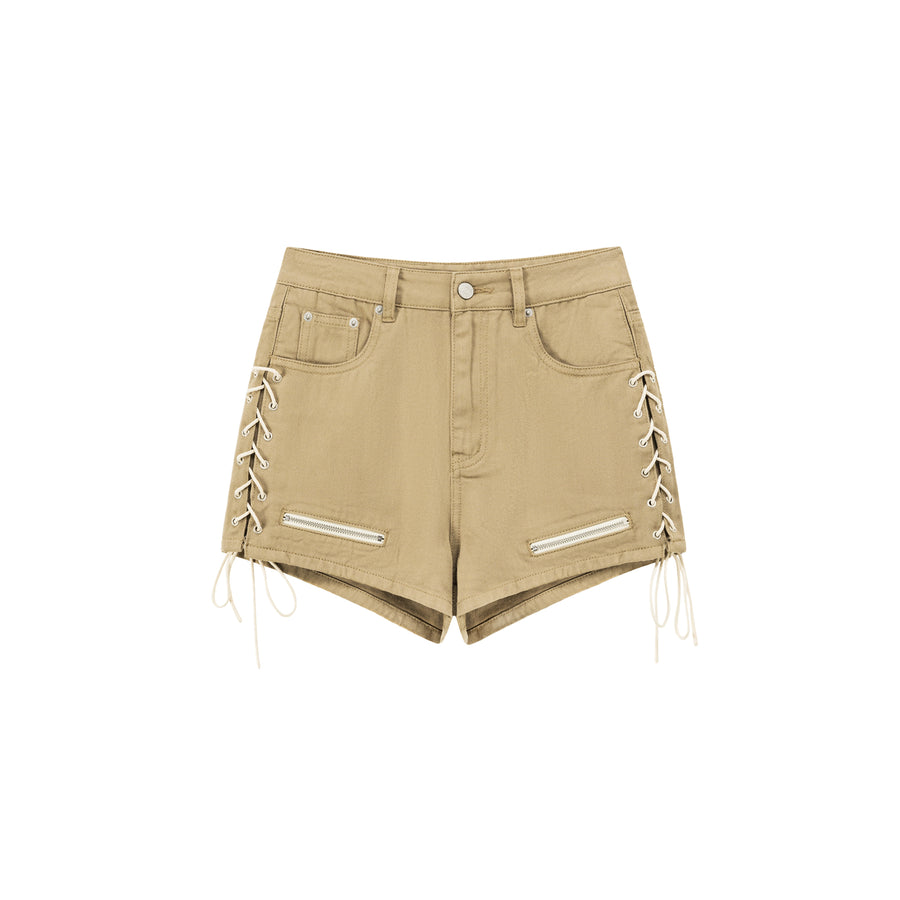 CHUU Lace Up Design Denim Shorts