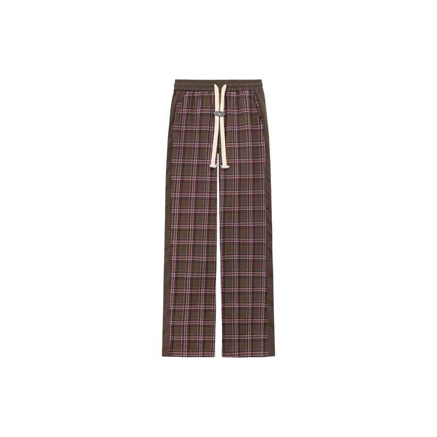 CHUU Check String Wide Casual Pants