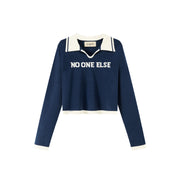 Noe Open Collar Knit Top