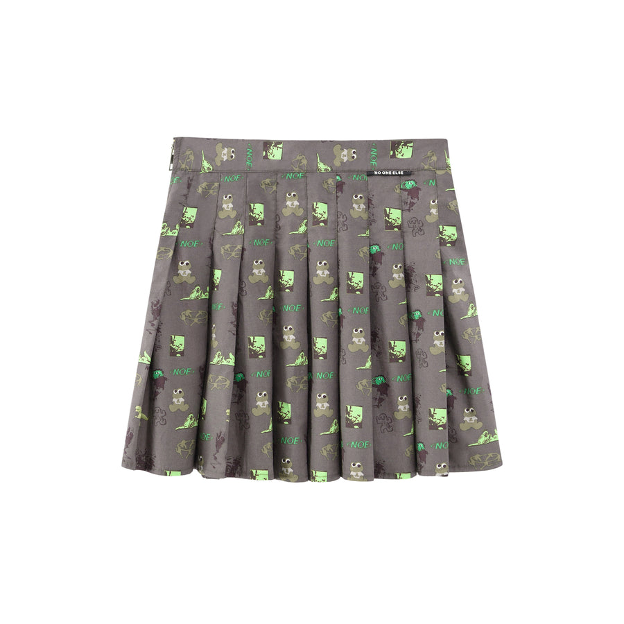 CHUU Confused Frog Print Mini Skirt