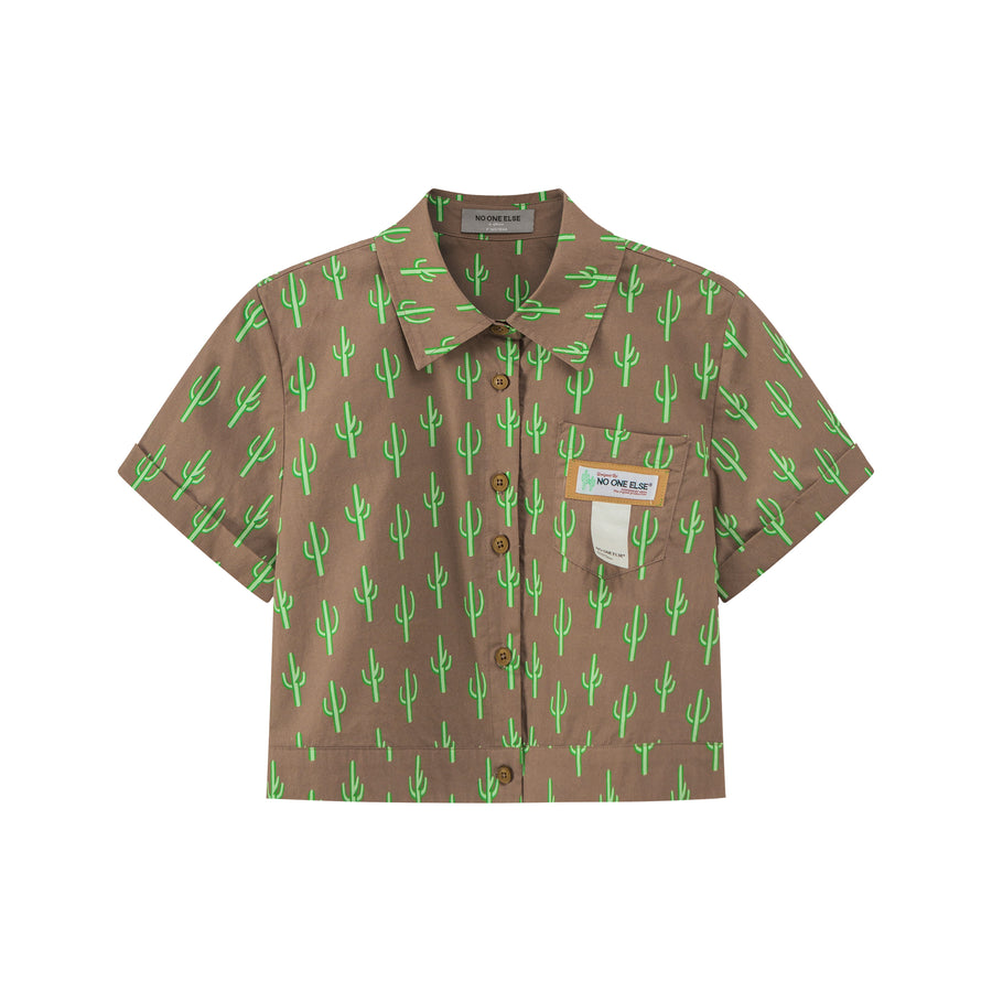 CHUU Catcus Inspired Cropped Shirt