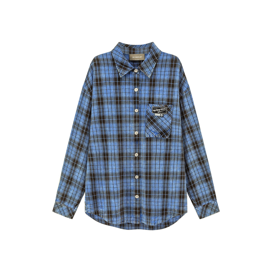 CHUU Vintage Check Button-Up Shirt