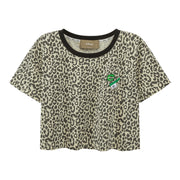 Leo Print Overfit Crop T-Shirt