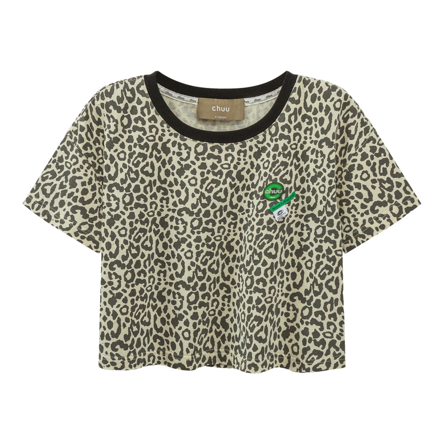 CHUU Leo Print Overfit Crop T-Shirt